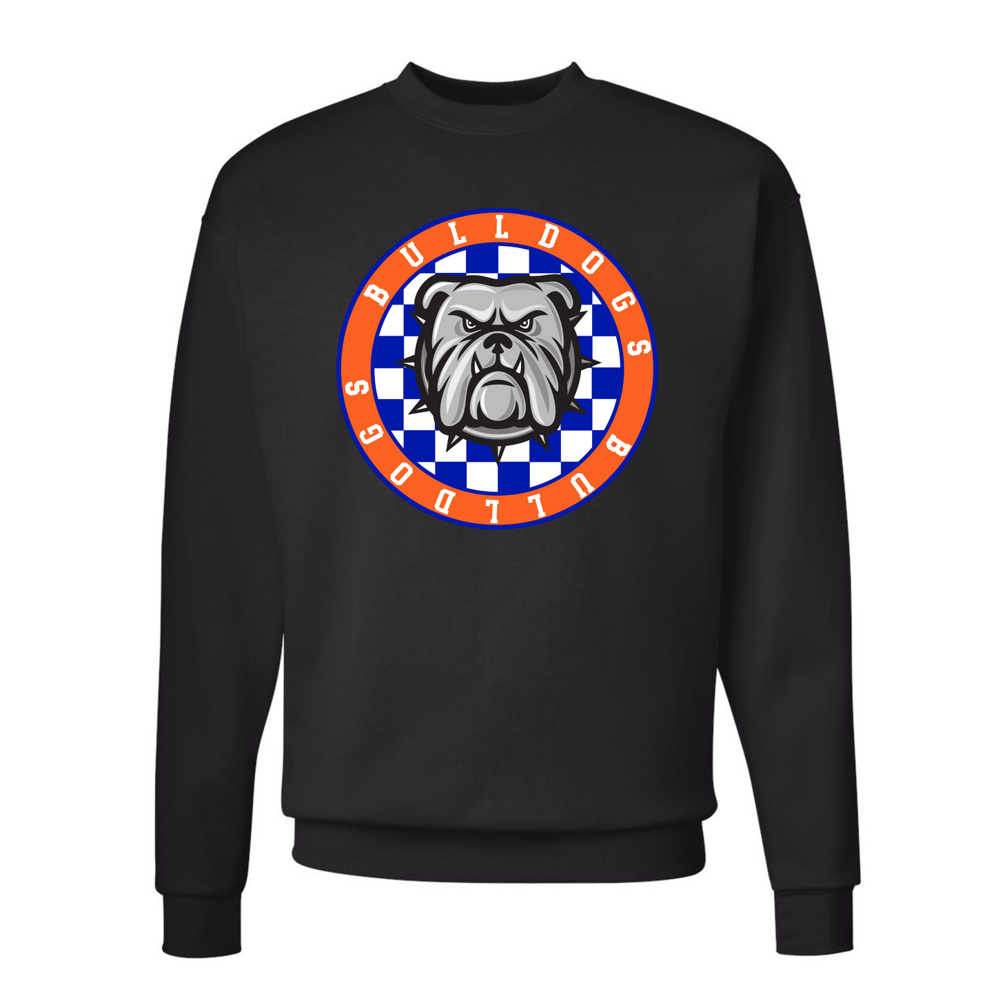 Mahomet Bulldogs Checkered Crew Neck