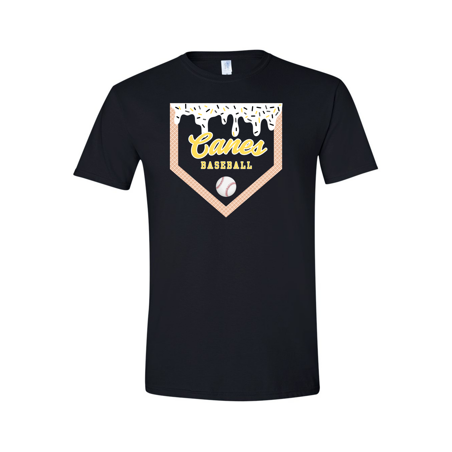 Canes Baseball Drip Black Performance T-shirt