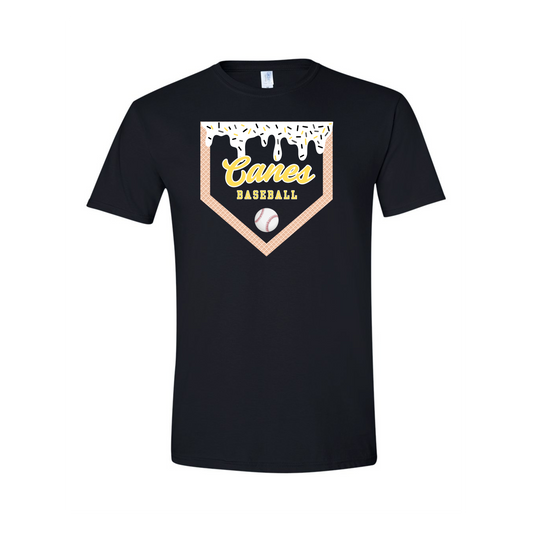 Canes Baseball Drip Black Performance T-shirt