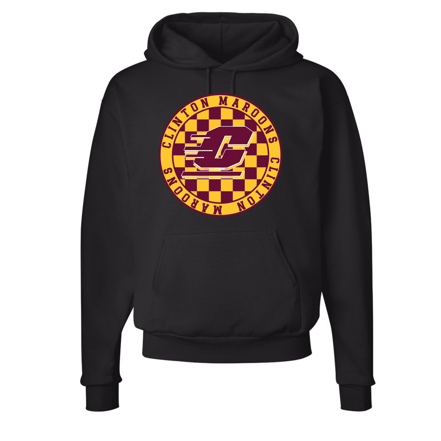Clinton Maroons Checkered Hoodie