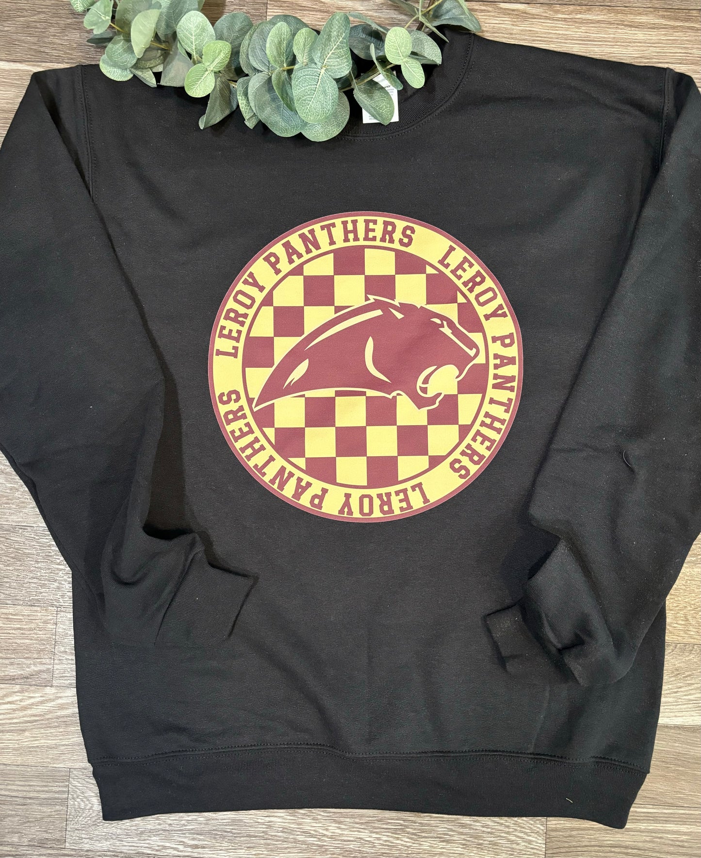Leroy Panther Checkered Crew Neck
