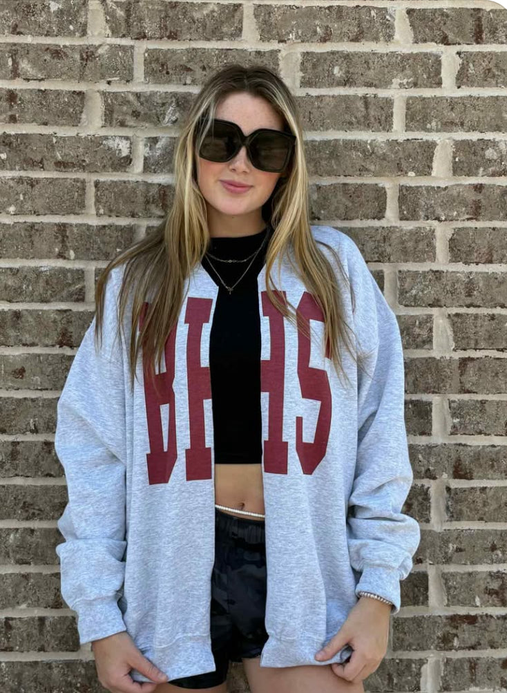 Custom Split Crew Neck Cardigan