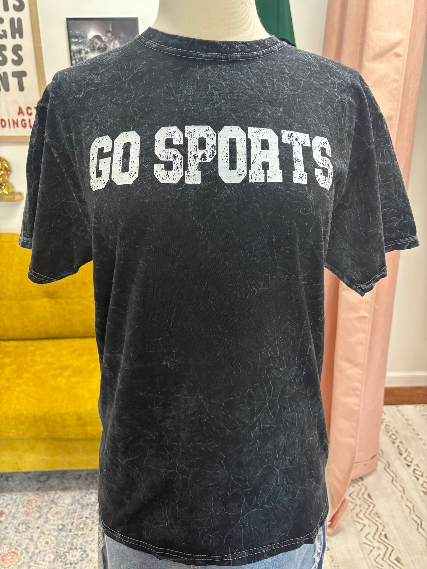 Go Sports Black Acid Wash T-shirt