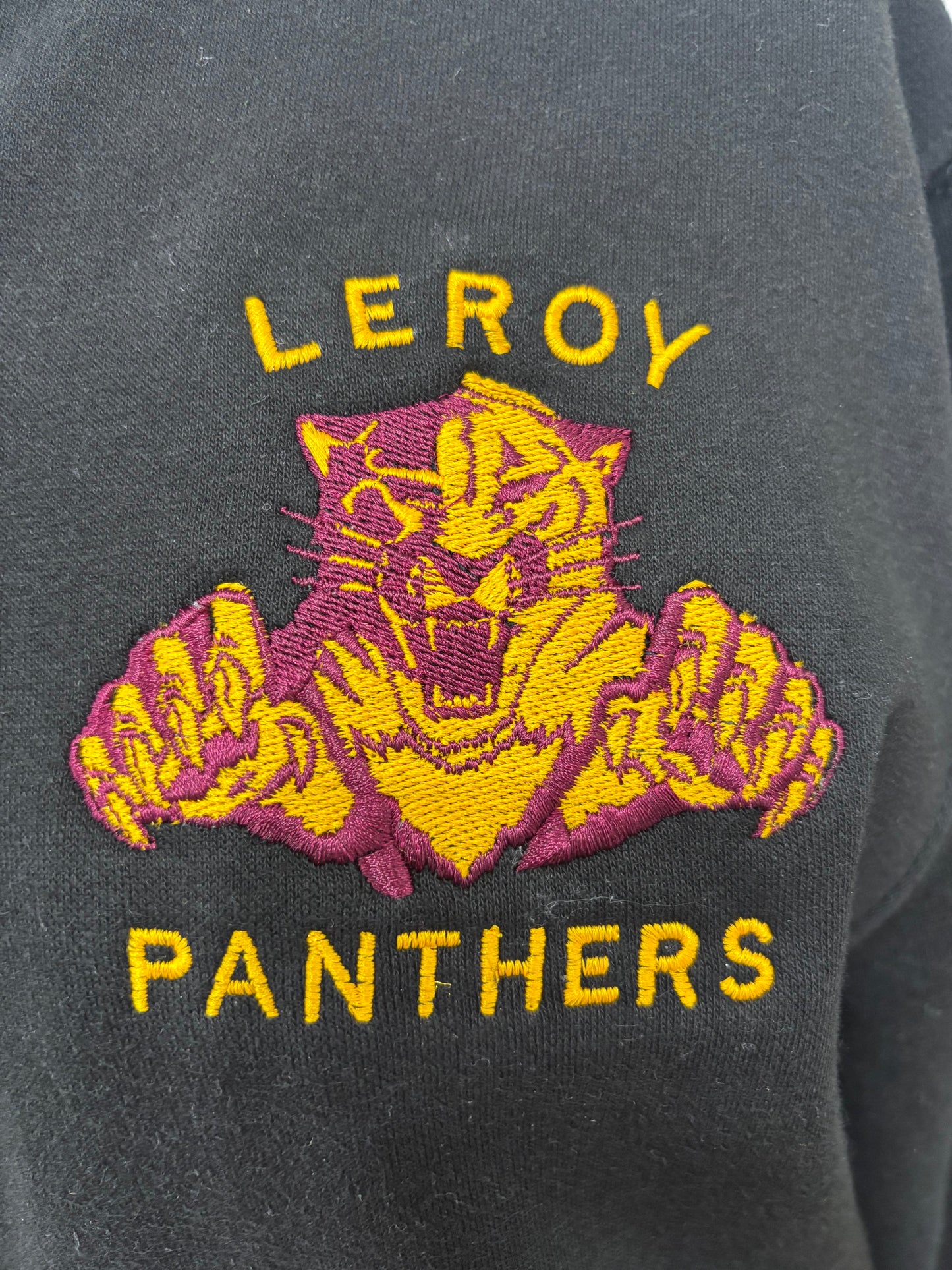 Black Embroidered Leroy Panthers 1/4 Zip