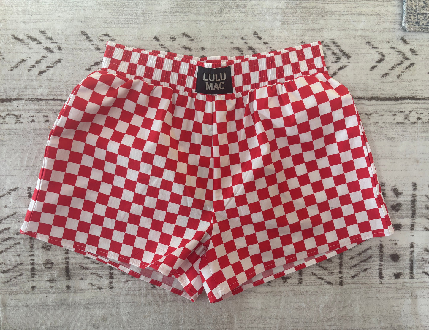 Red Check Women's Boxer Shorts