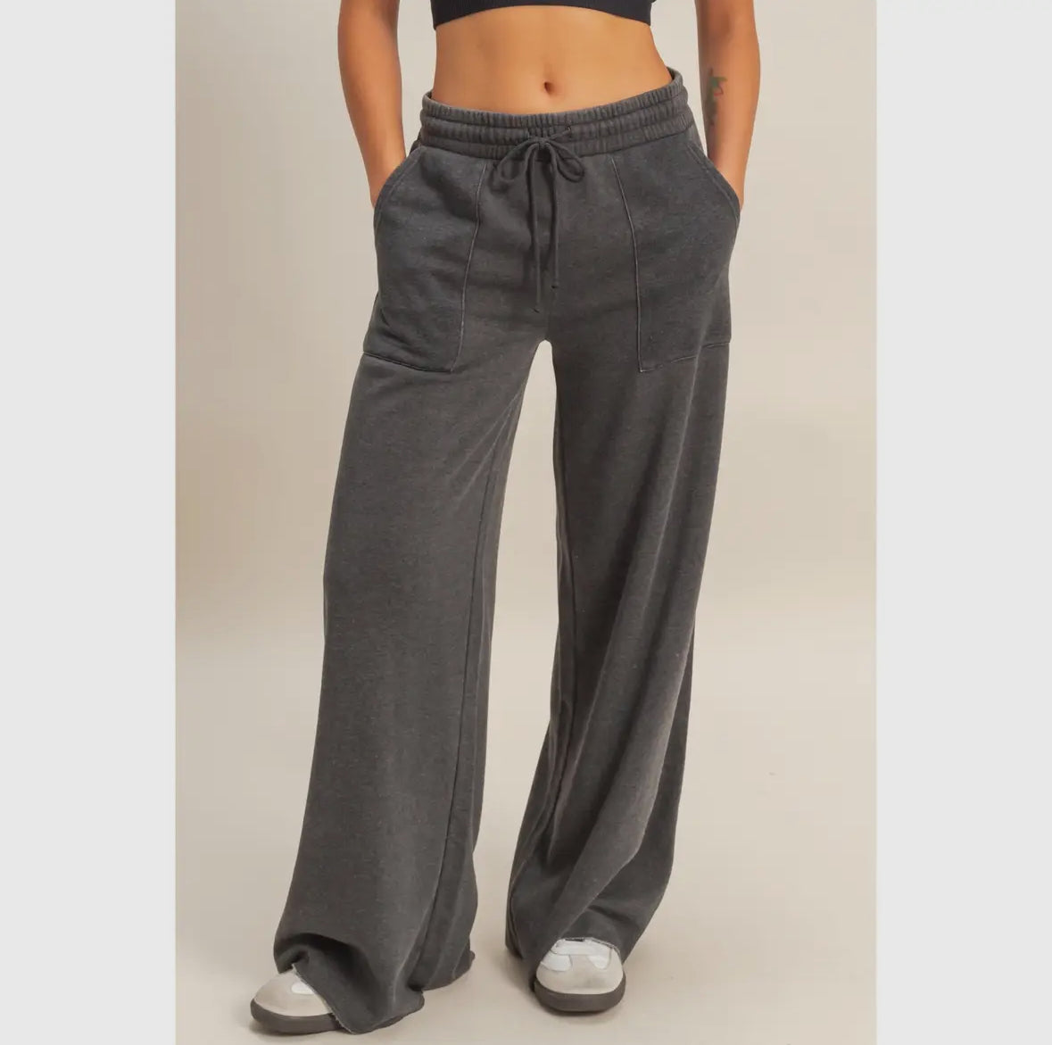 Burnout French Terry Wide Leg Pants
