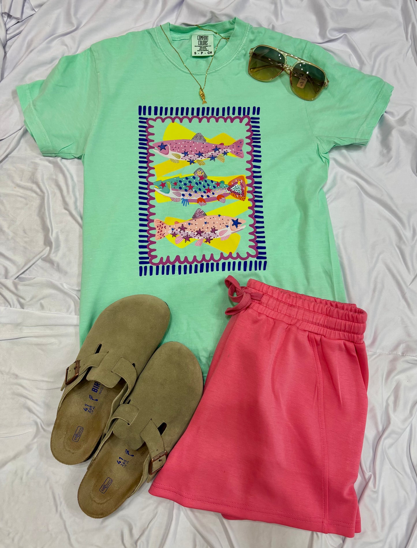 Teal Fish Comfort Colors T-Shirt