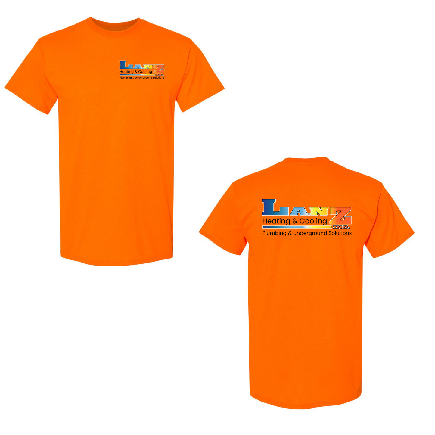 Lanz Heating, Cooling, Plumbing and Underground Logo Gildan T-shirt