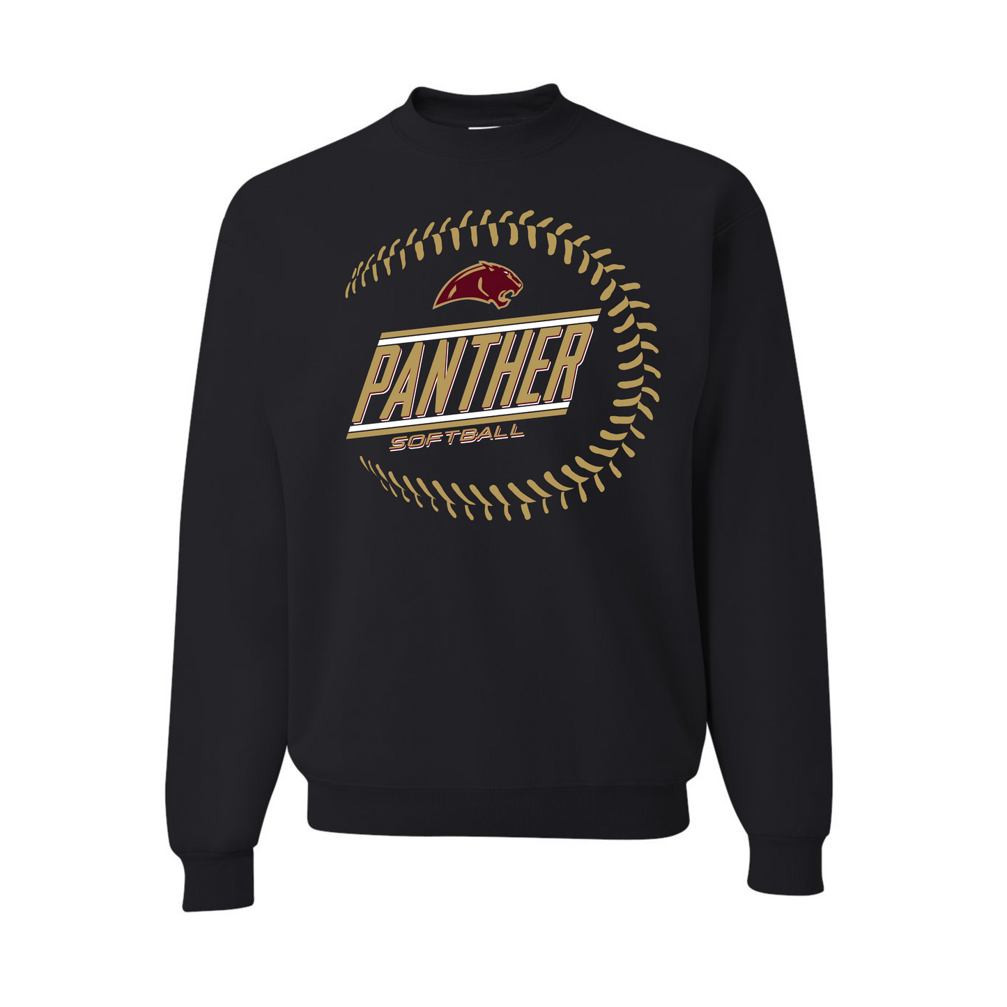 Leroy Panthers Black Softball Crew 2024 Design
