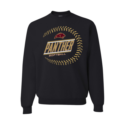 Leroy Panthers Black Softball Crew 2024 Design