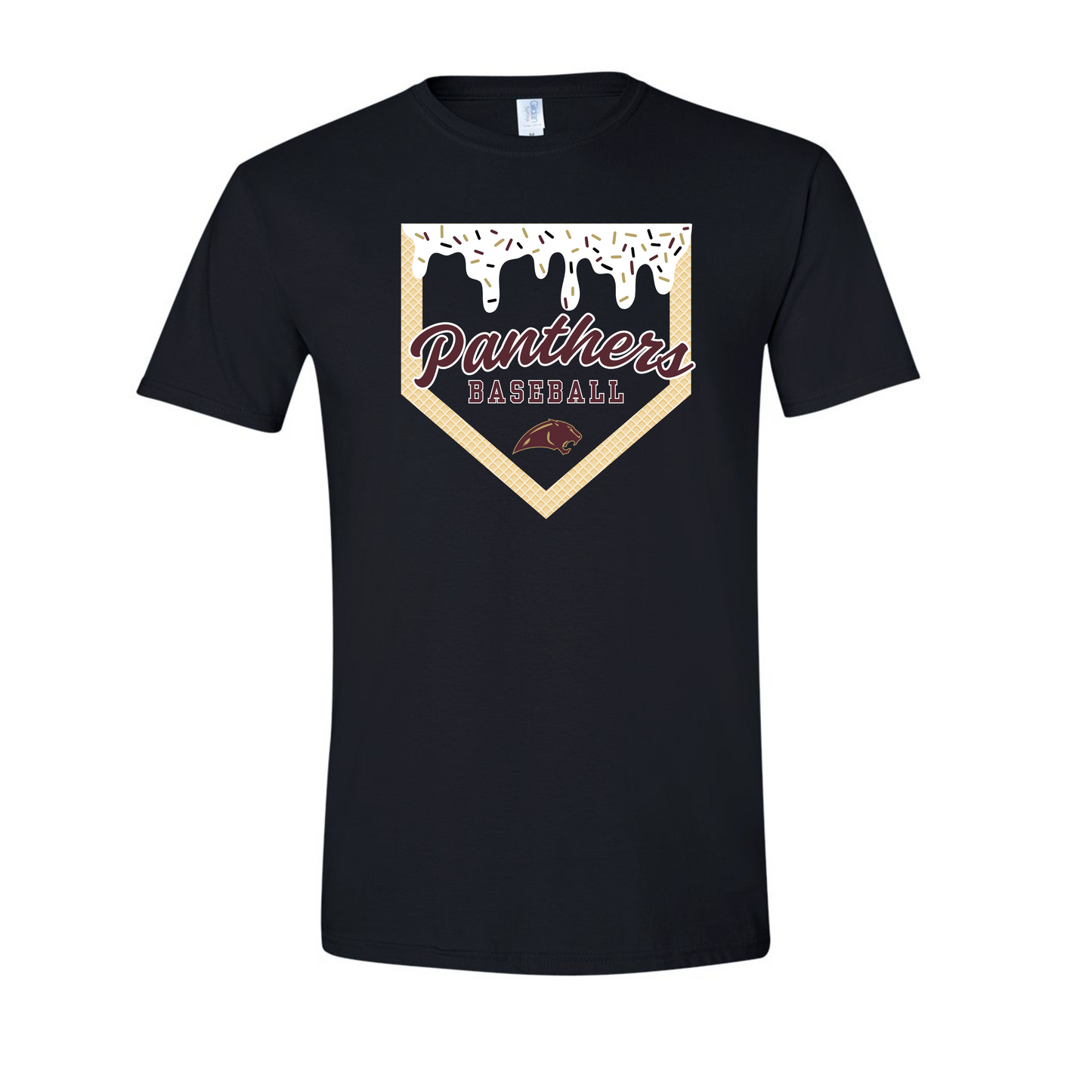Panthers Baseball Drip Black Performance T-shirt