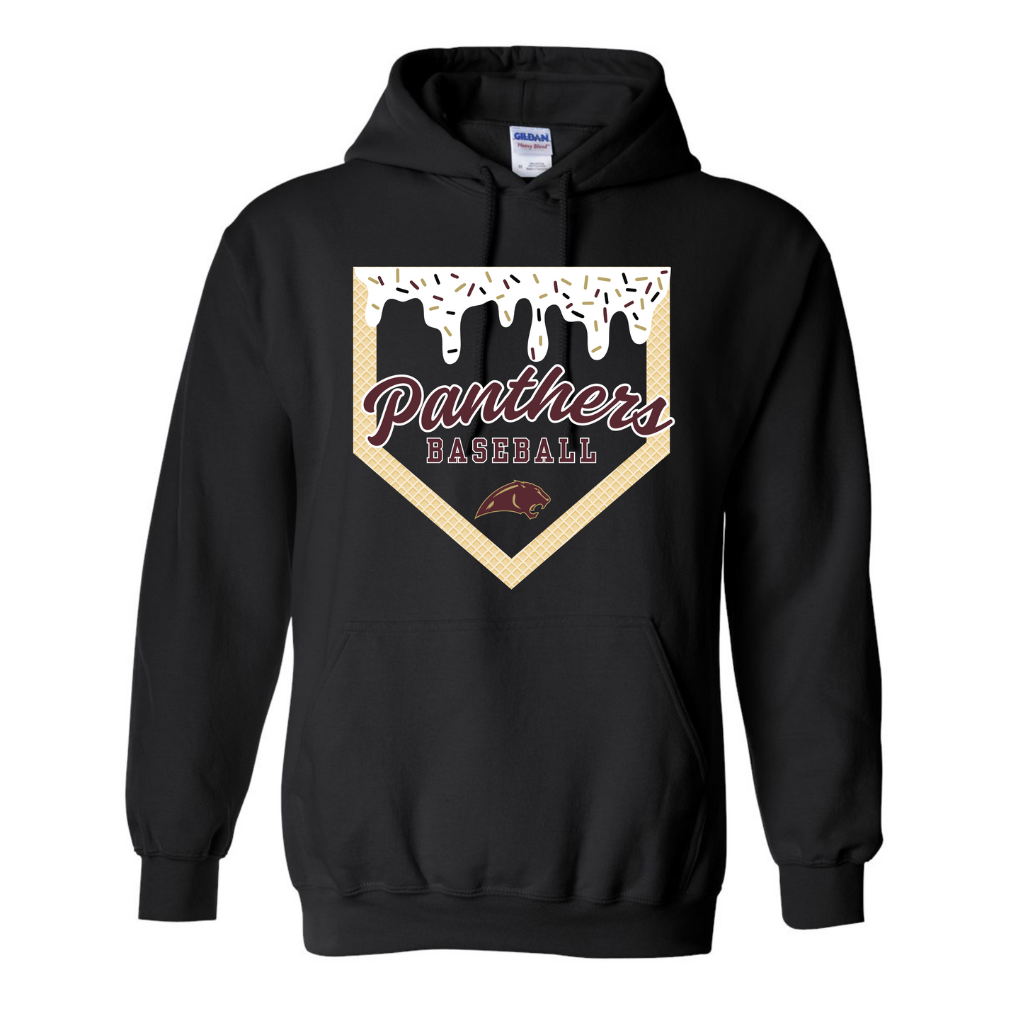Panthers Black Ice Cream Drip Hoodie