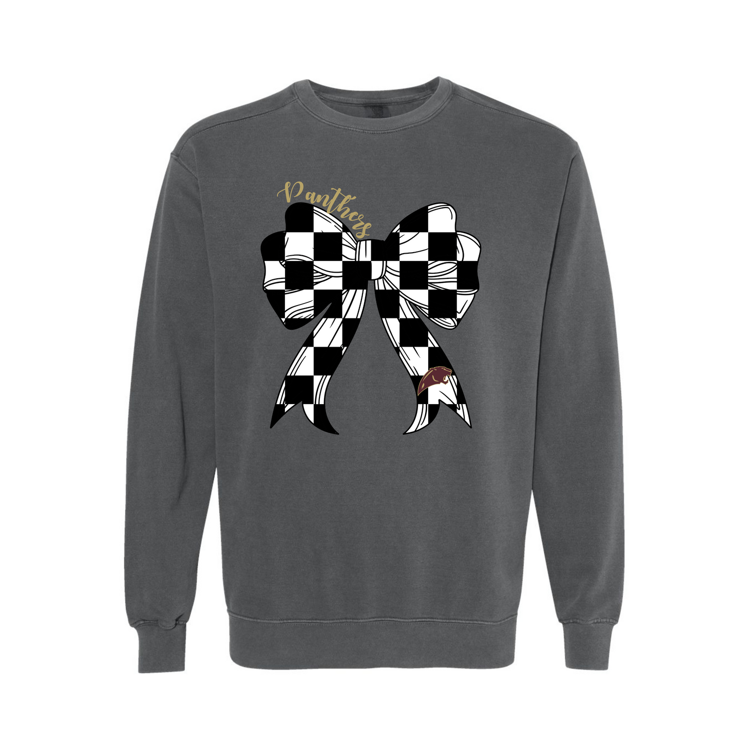 Leroy Panthers Checker Bow Crew Neck
