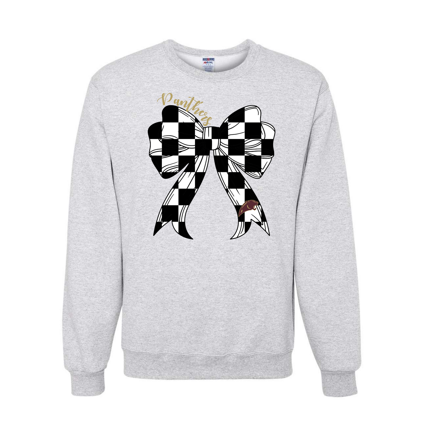Leroy Panthers Checker Bow Crew Neck