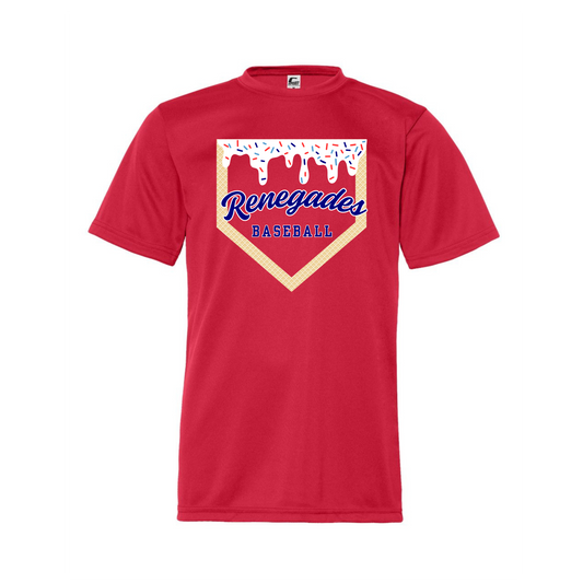 Renegades Baseball Drip Red Performance T-shirt