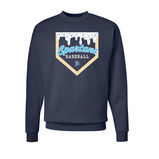 Spartans Ice Cream Drip Navy Crew Neck