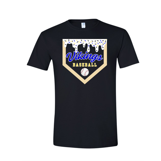 Vikings Baseball Drip Black Performance T-shirt
