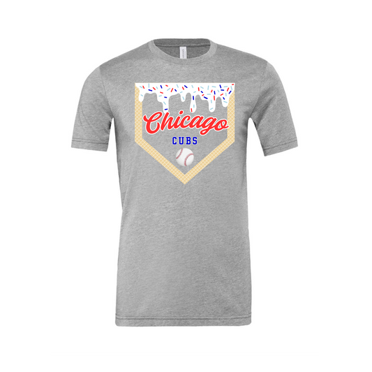 Cubs Baseball Drip Black Performance T-shirt