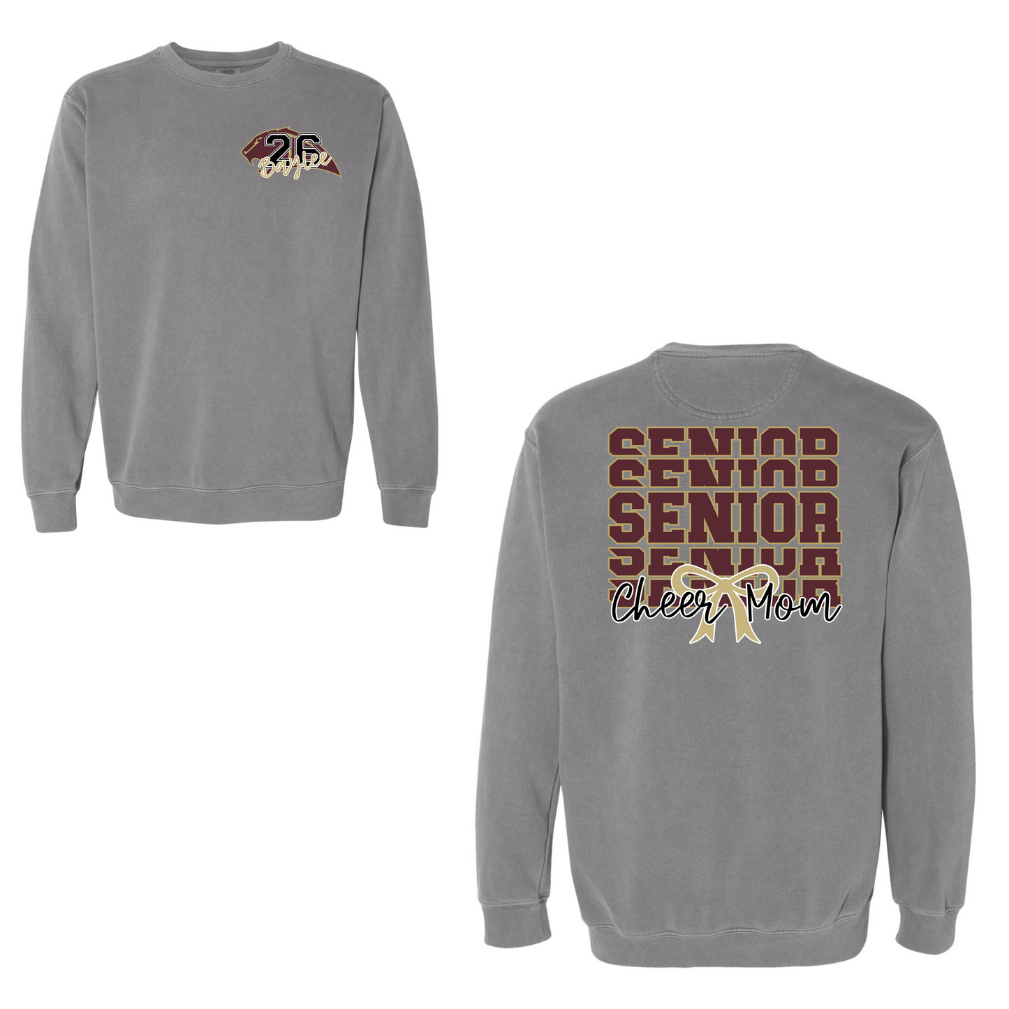 Leroy Senior Cheer Mom-2026 Comfort Colors Crew Neck