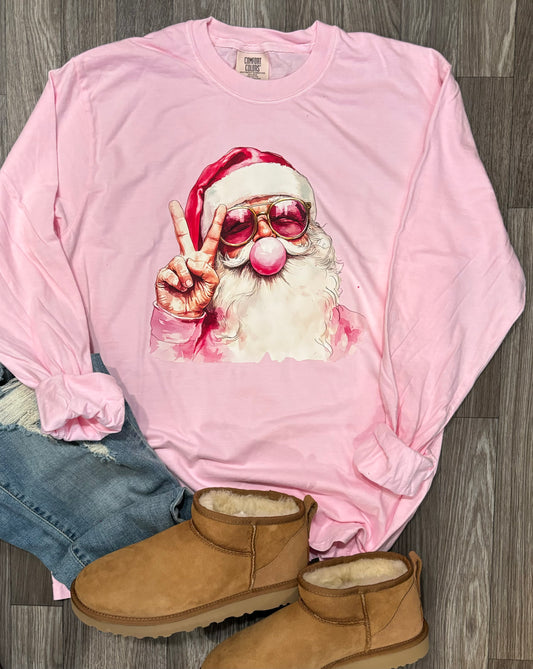 Christmas Bubble Gum Santa Comfort Colors