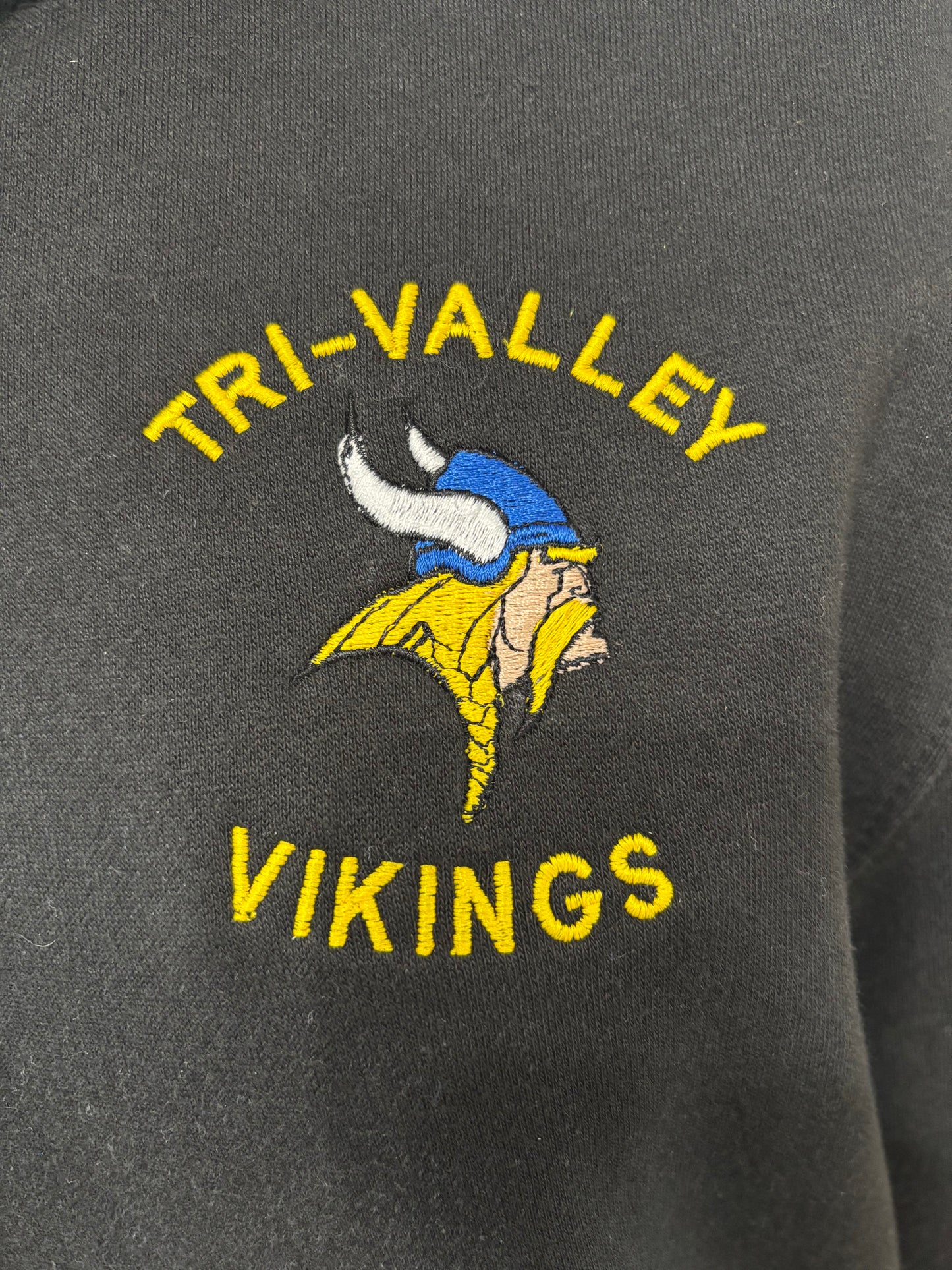 Black Embroidered Tri-Valley 1/4 Zip