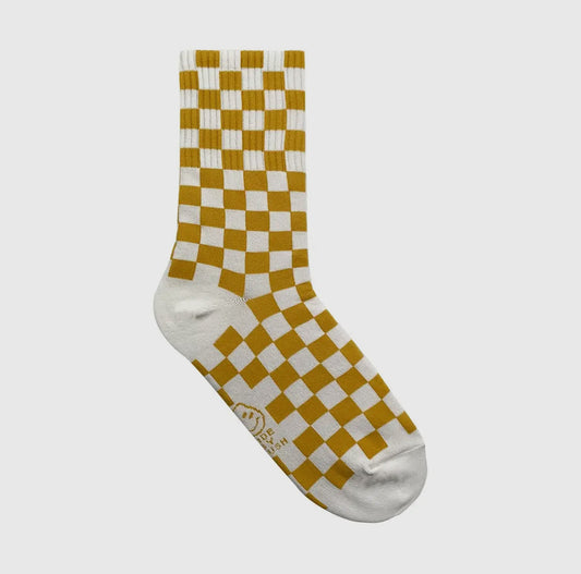 Gold Checker Socks