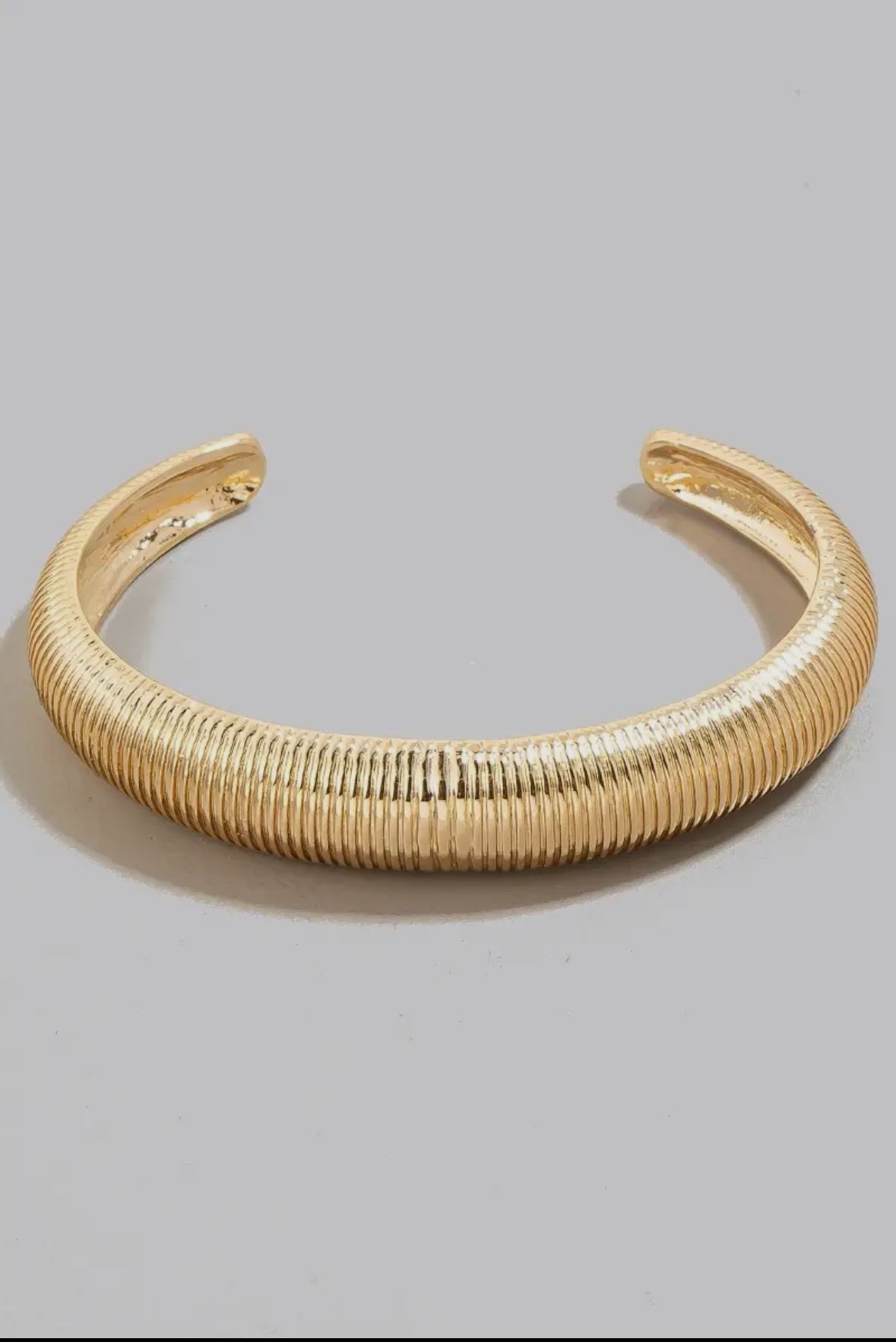 Ridged Metallic Cuff Bracelet