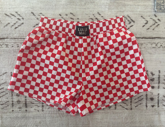 Red Check Women's Boxer Shorts