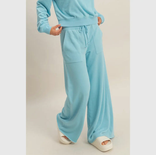 Burnout French Terry Wide Leg Pants