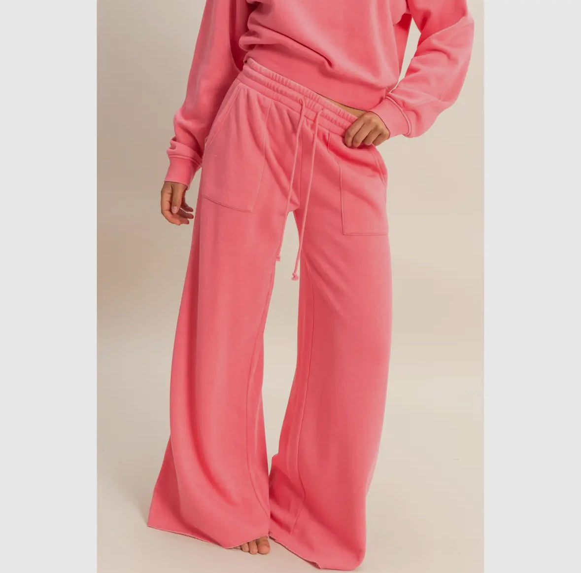 Burnout French Terry Wide Leg Pants