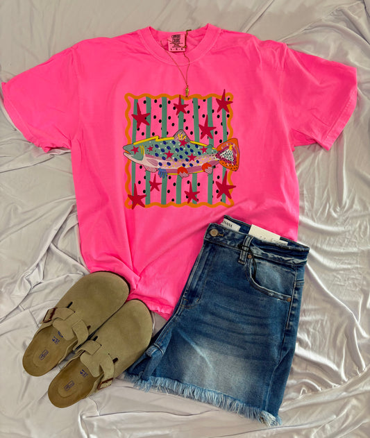 Pink Fish Comfort Colors T-Shirt