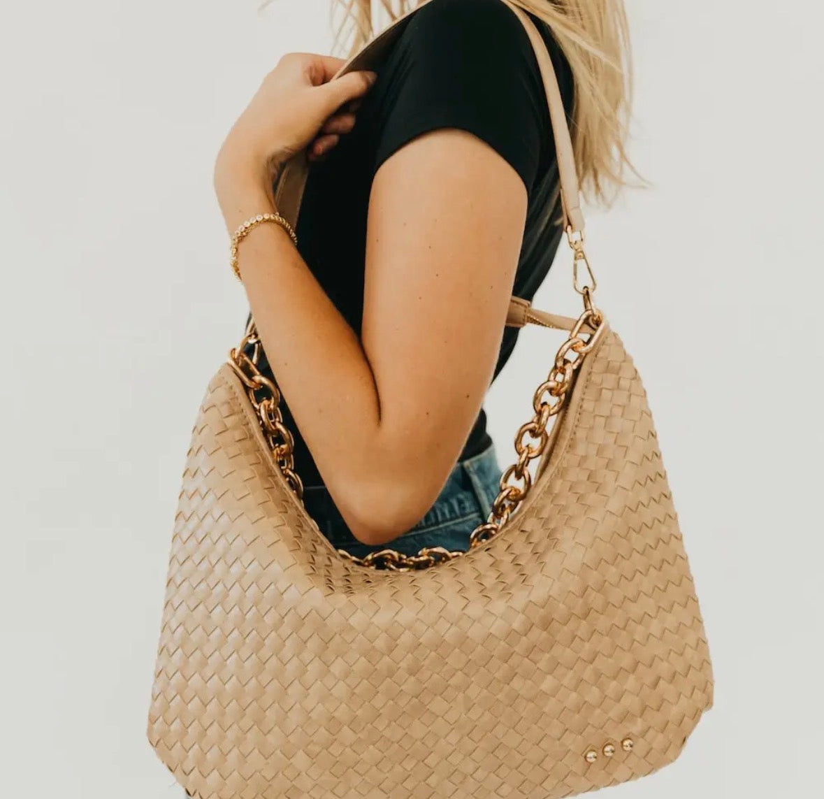 Pretty Simple Sienna Slouchy Woven Shoulder Bag