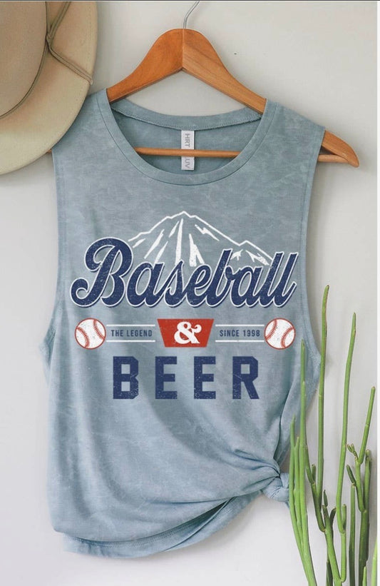 Mineral Washed Baseball and Beer Tank