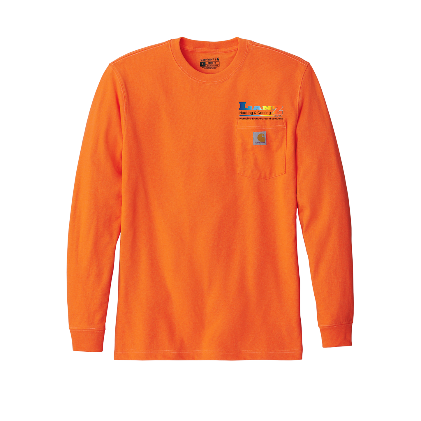 Lanz Heating, Cooling, Plumbing and Underground Logo Carhartt Long Sleeve T-shirt