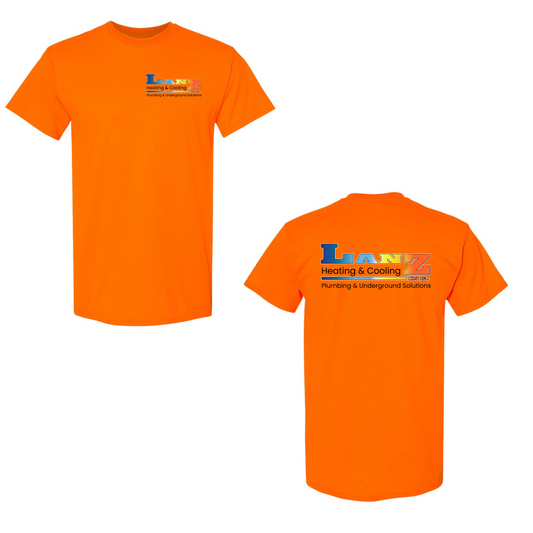 Lanz Heating, Cooling, Plumbing and Underground Logo Gildan T-shirt
