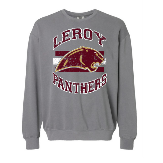 Leroy Panthers Gray Comfort Colors Crew Neck with Vintage Design