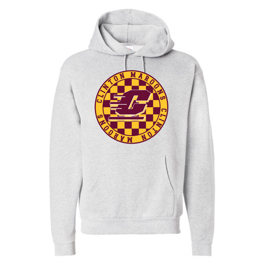 Clinton Maroons Checkered Hoodie