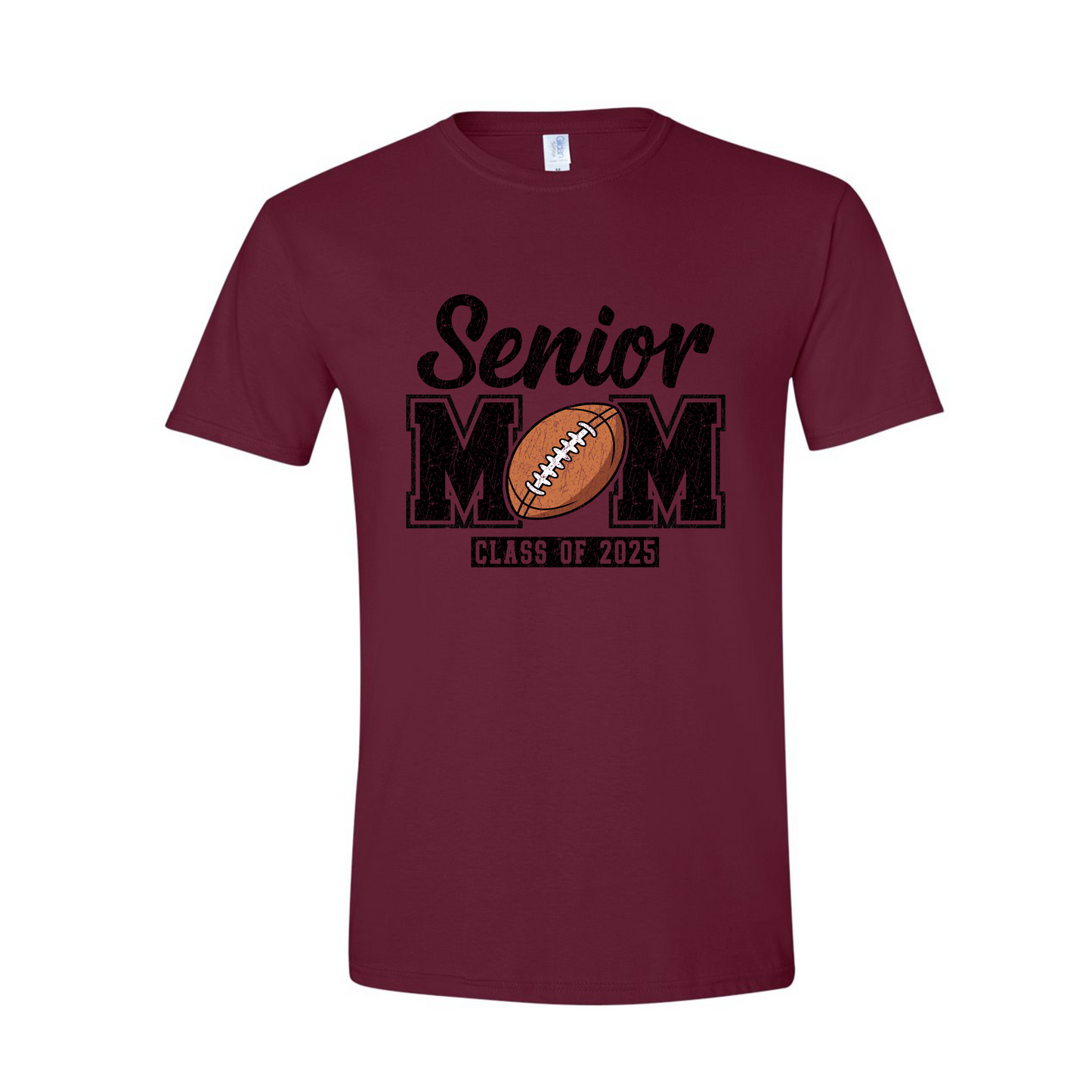 Senior Mom Football Tshirt with Custom Back Design