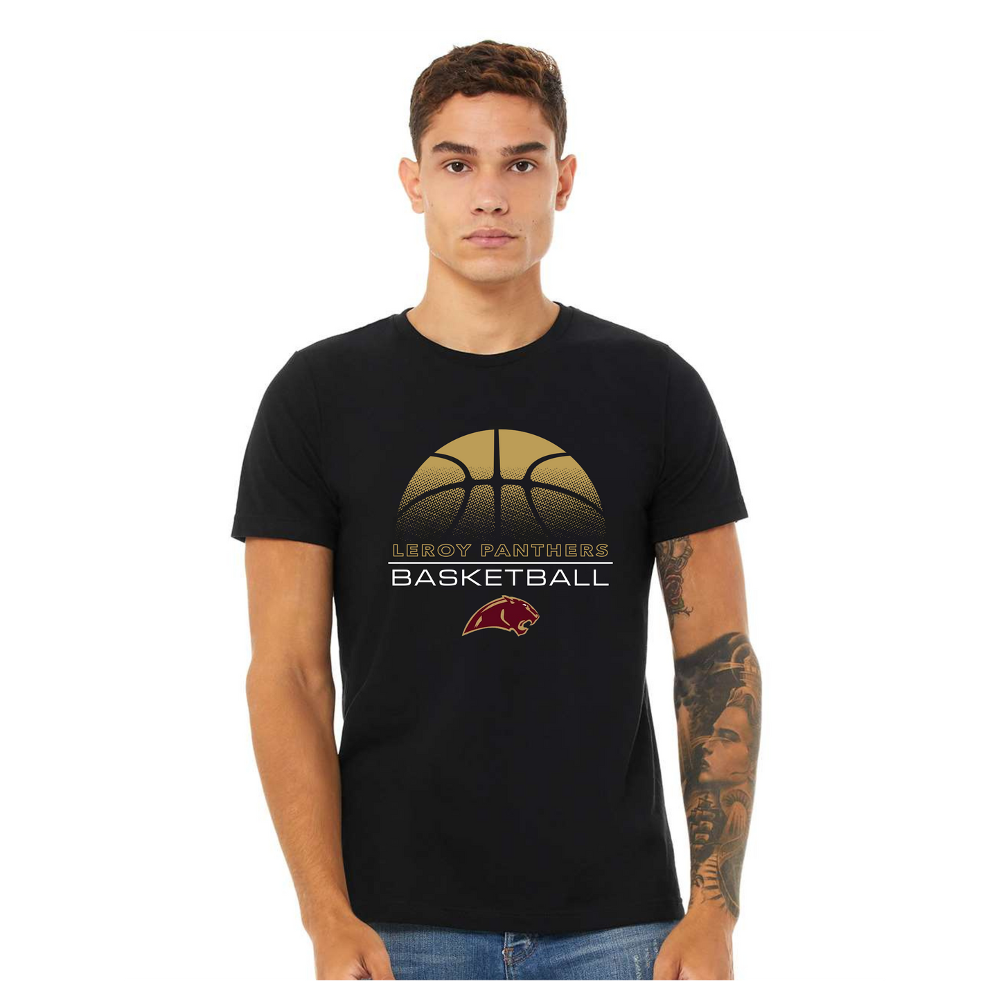 Leroy Panthers Black Basketball T-shirt