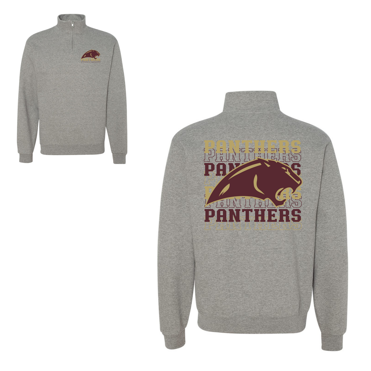 Leroy Panthers 1/4 Zip w/ Front and Back Design