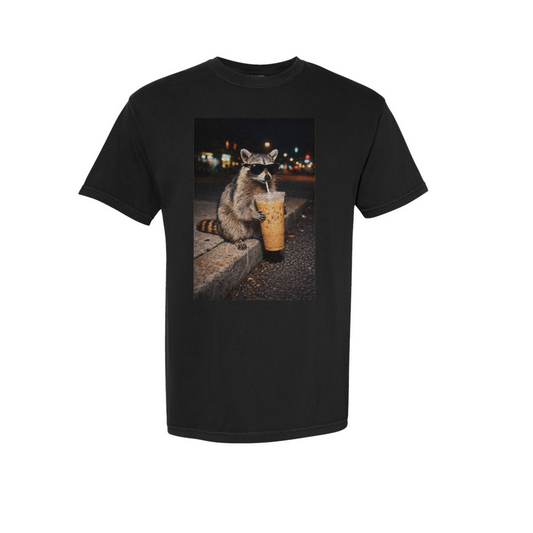 Racoon Iced Coffee Comfort Colors T-Shirt