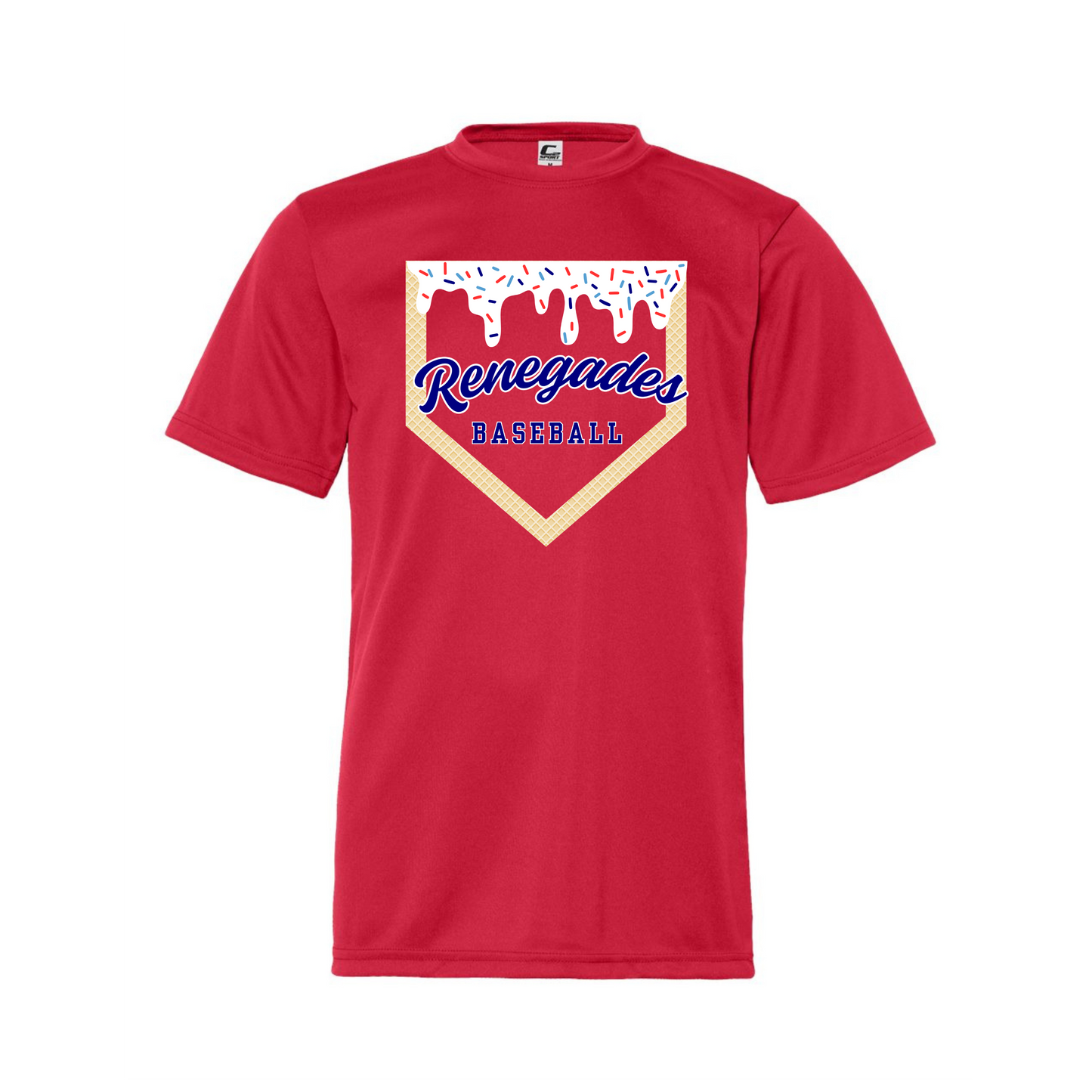 Renegades Baseball Drip Red Performance T-shirt