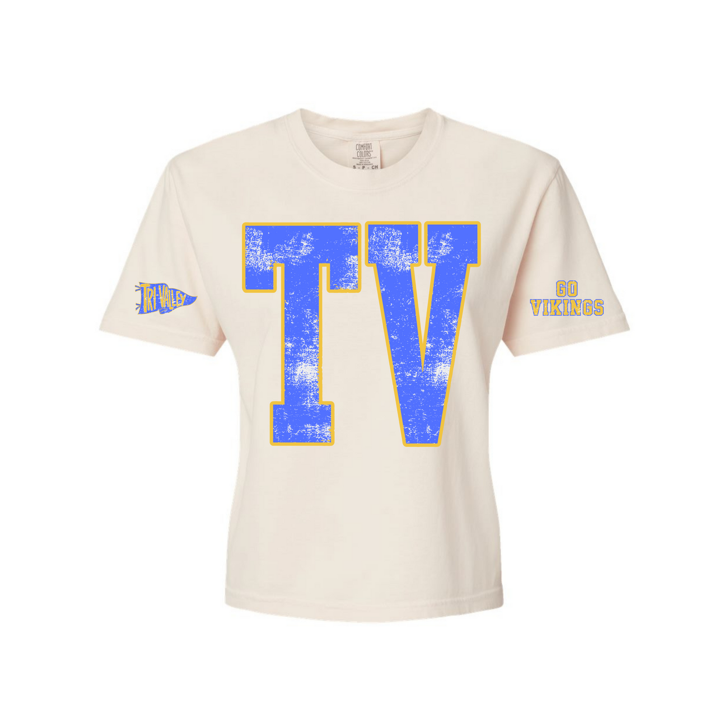 Vikings Big TV Ivory Comfort Colors Boxy Crop T-Shirt