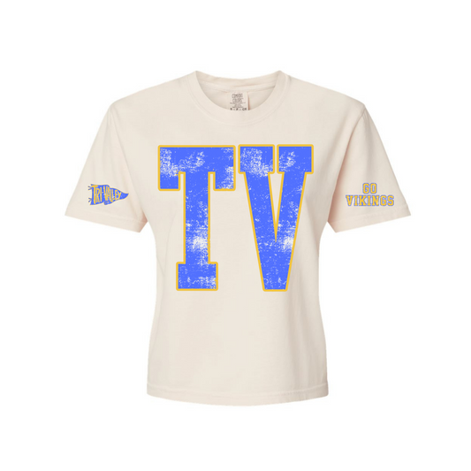 Vikings Big TV Ivory Comfort Colors Boxy Crop T-Shirt