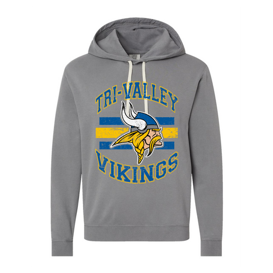 TV Vikings Gray Comfort Colors Hoodie with Vintage Design