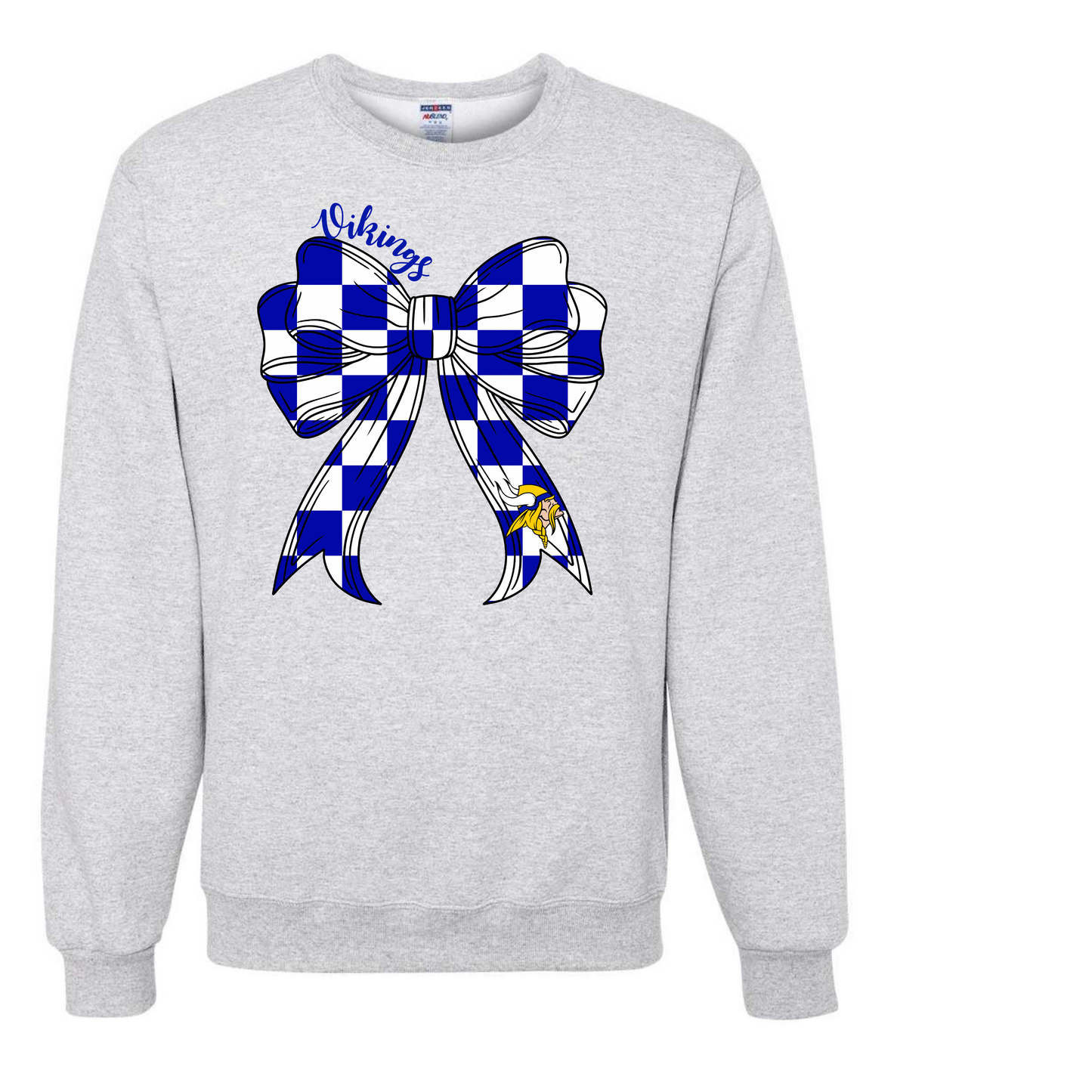 Tri Valley Checker Bow Crew Neck