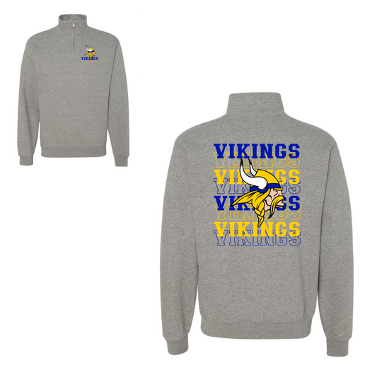 Tri-Valley Vikings 1/4 Zip w/ Front and Back Design